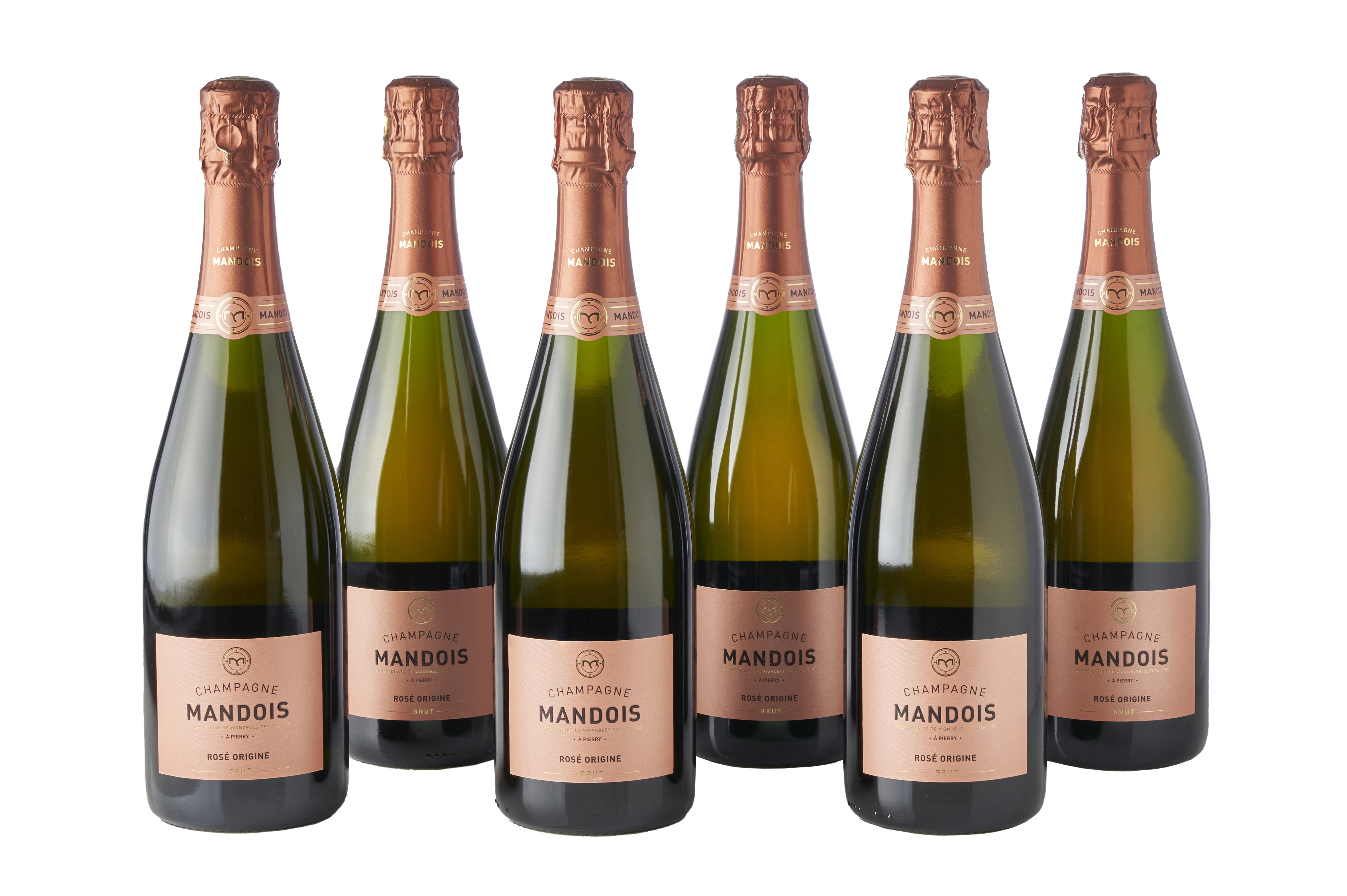 Henri Mandois Rosé Champagne, Origine brut, pack of 6